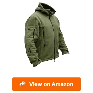 BIYLACLESEN Men's Outdoor Tactical Softshell Fleece Hoodie Full Zip up Jackets Coats