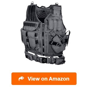 ZhengZ Tactical Vest Modular Light Combat Vest Adjustable Assault Vest Breathable Training Vest for Games or Training 