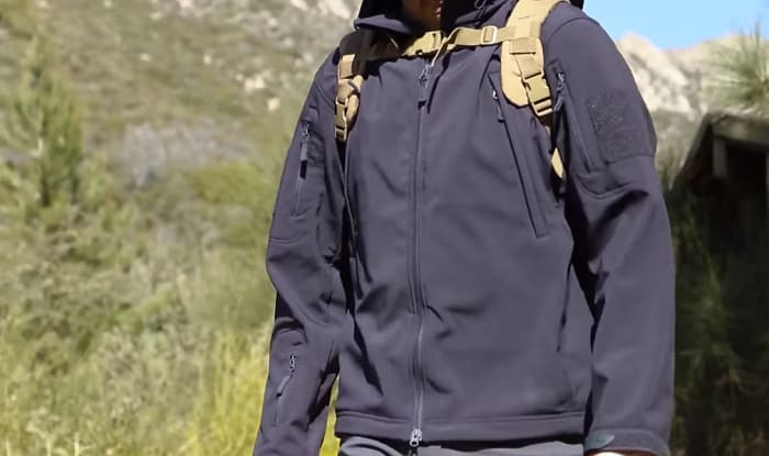 TACVASEN Men's Tactical Jackets Water Resistant Softshell Jacket Fleece Lined Hiking Training Coat