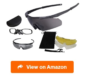 3 Lens Set Shooting Safety Glasses Aviator Eye Protection Sport Tactical Eyewear 
