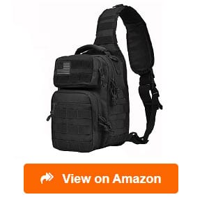 QT&QY Tactical Sling Bag for Men Small Military Rover Shoulder Backpack EDC  Chest Pack Molle Assault Range Bag