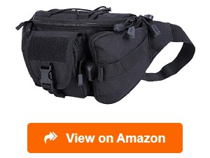 Men Drawstring Decor Pocket Front Waist Bag