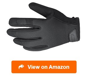 Black Tactical Padded Knuckle Shooting Gloves with Textured Grip