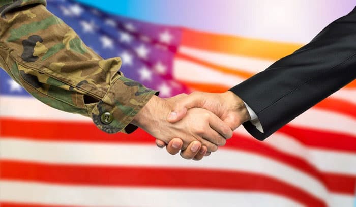 what is the relationship between the military and the federal government