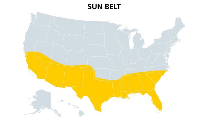 which region of the united states attracted migrants to its defense industries and military bases