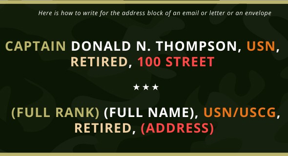 How Do You Write Retired Military Rank and Name?